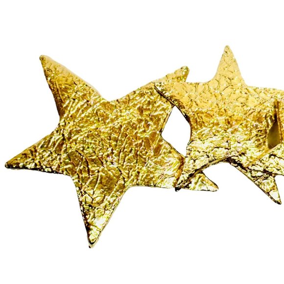 Large Gold Tone Shooting Star Brooch with Movement - Picture 3 of 5